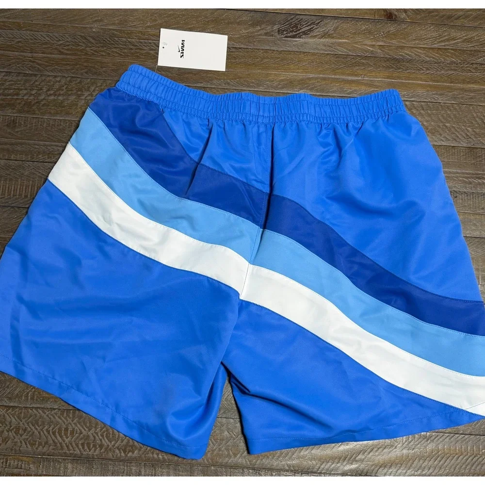 Nike Swim Trunks Mens Large Blue NWT Volley Shorts Wave Pattern